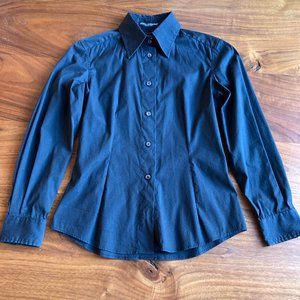 Women's Dolce & Gabbana black cotton button-down shirt
